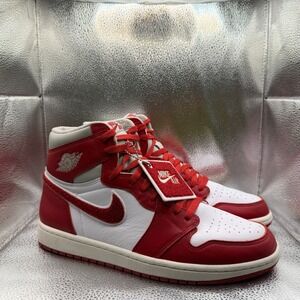 Size 12 Air Jordan 1 OG High Newstalgia Chenille Red Womens Sneakers DJ4891-061